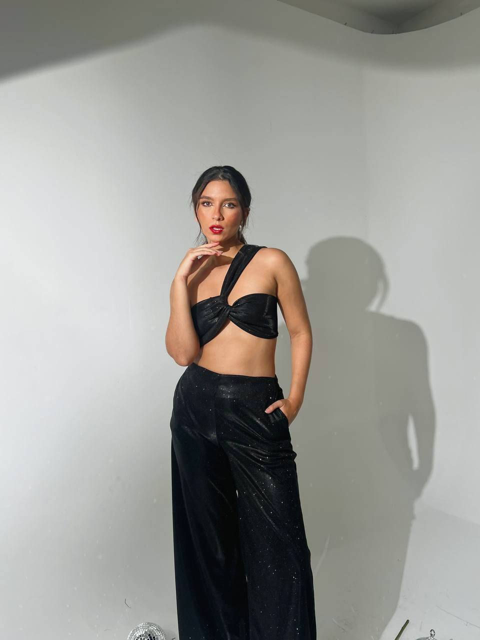Miniatura: Crop Top Shine Negro