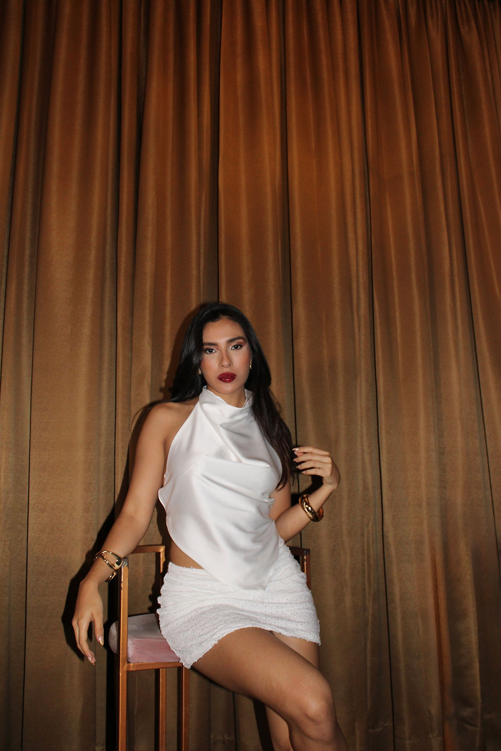 Miniatura: Blusa Bib Seda Blanca