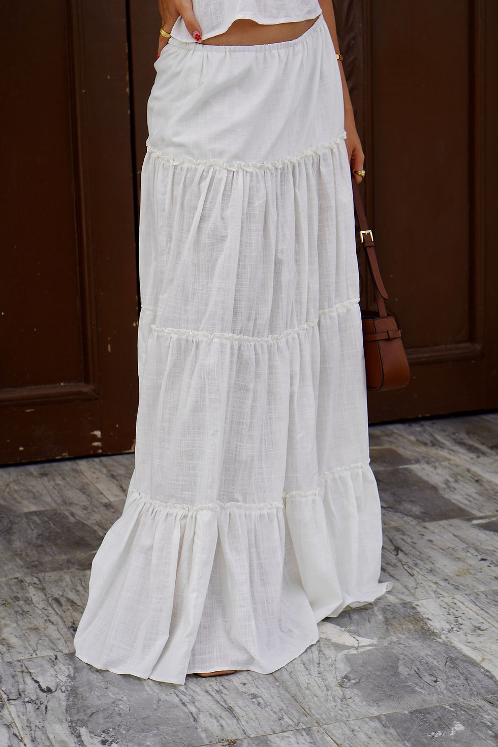 Miniatura: Falda Cloud Lino Blanca