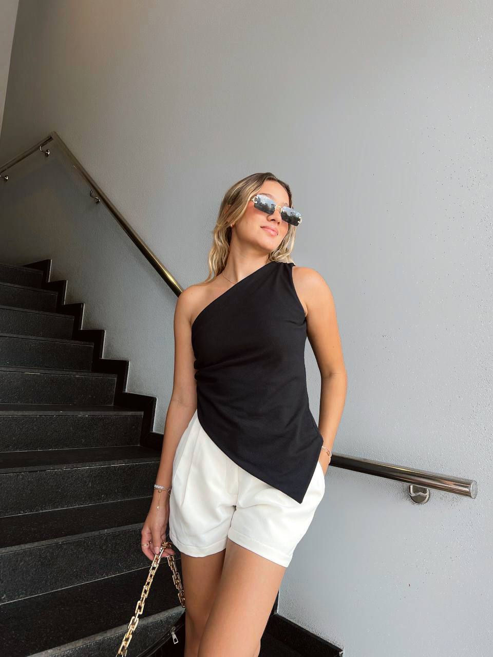 Miniatura: Blusa Asimetrica Texture Negra