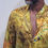 Thumbnail: Gold Silk shirt with zippers open front view