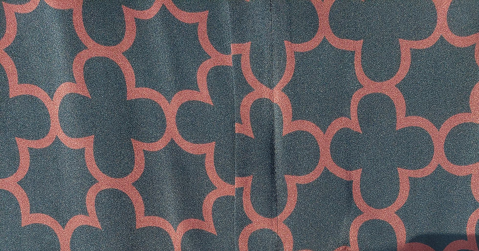 Thumbnail: Silk shirt print blue and burgundy