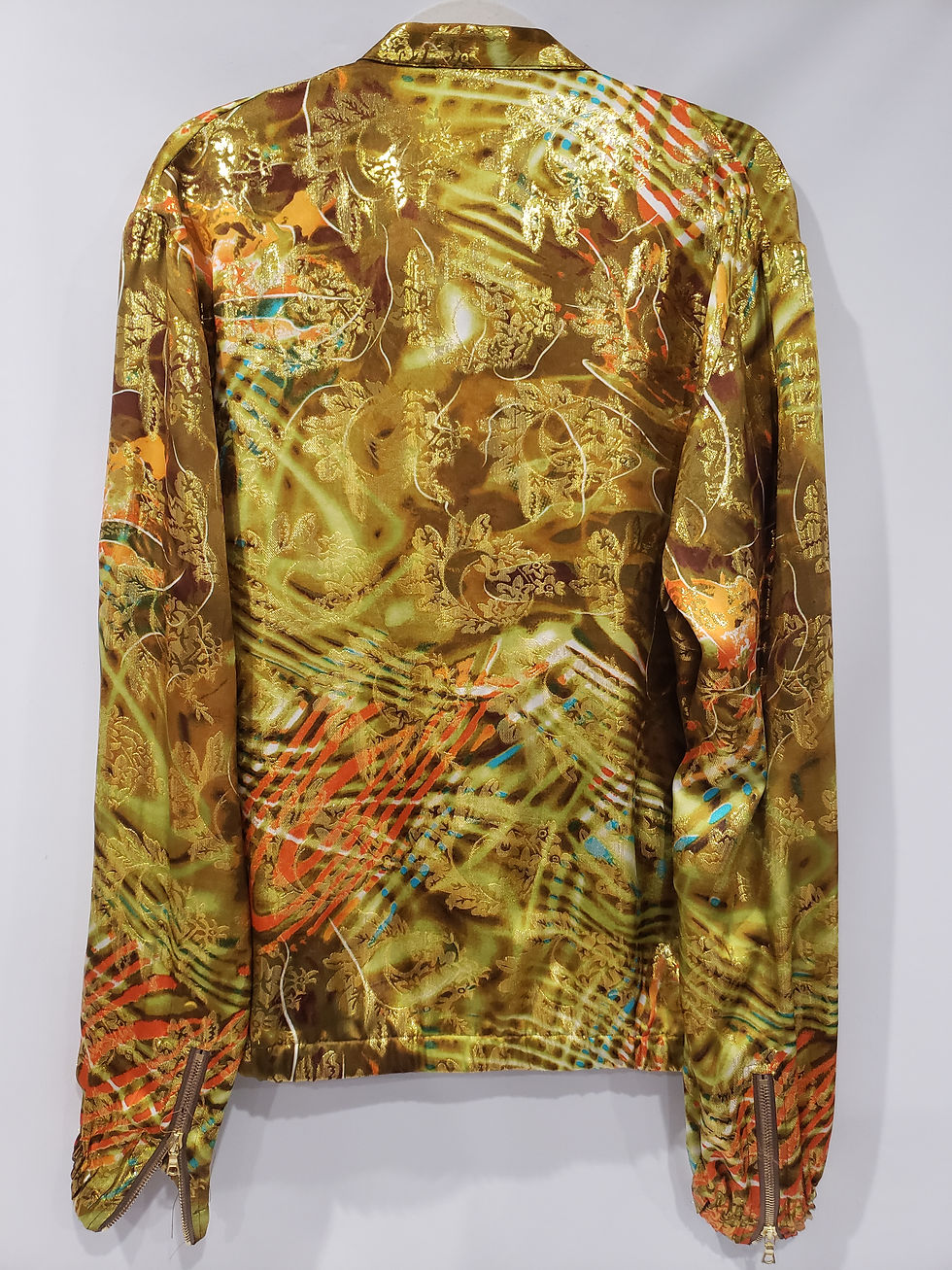 Thumbnail: FRANKYSHMOO&TQ Silk Shirt - Gold Asian print - Long