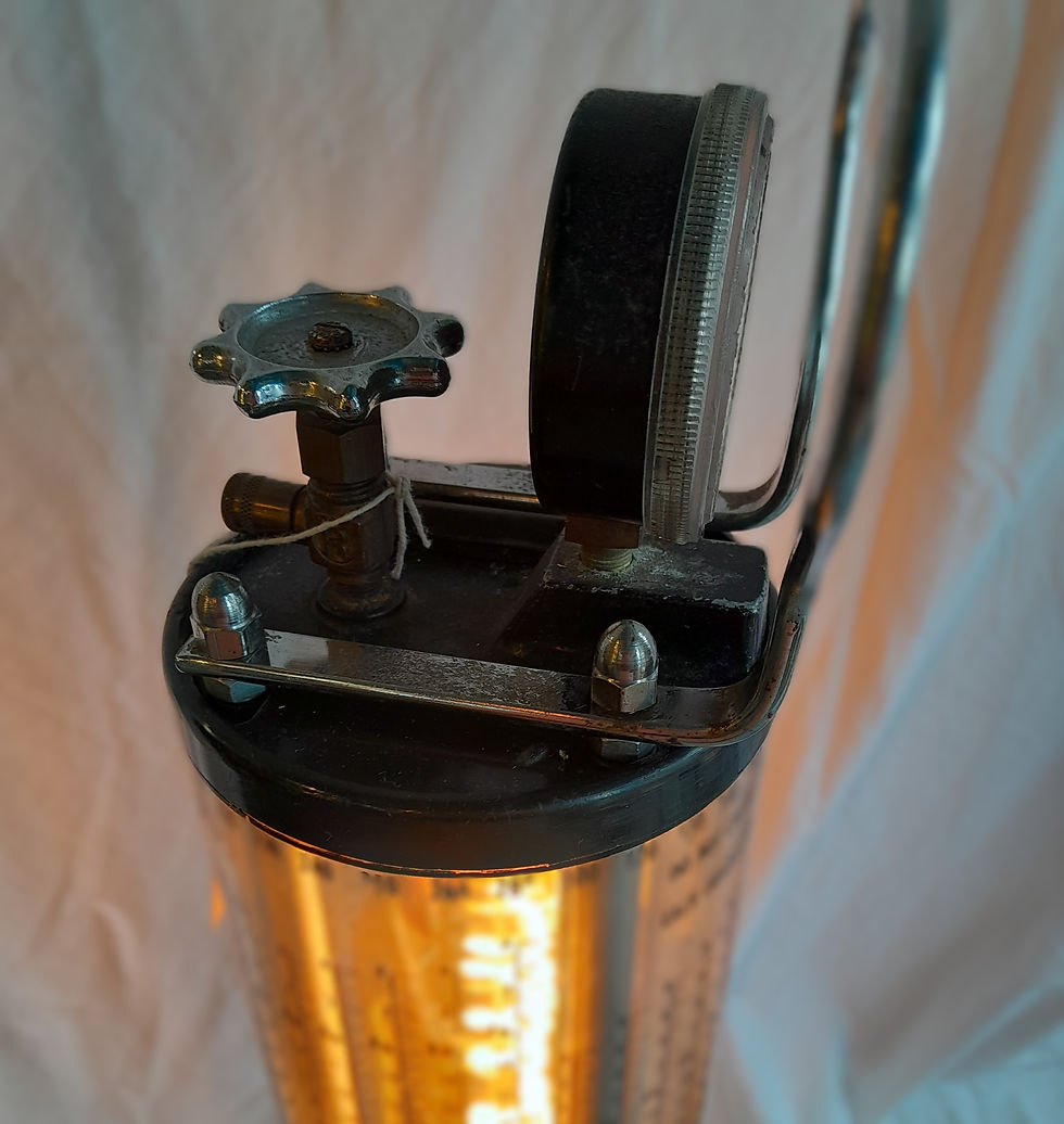 Thumbnail: Vintage refrigeration cylinder Light - detail of top