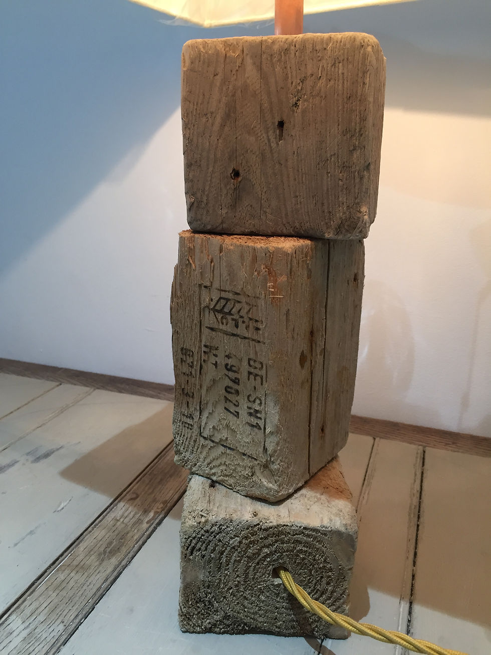 Thumbnail: Stacked Driftwood Block Table Lamp