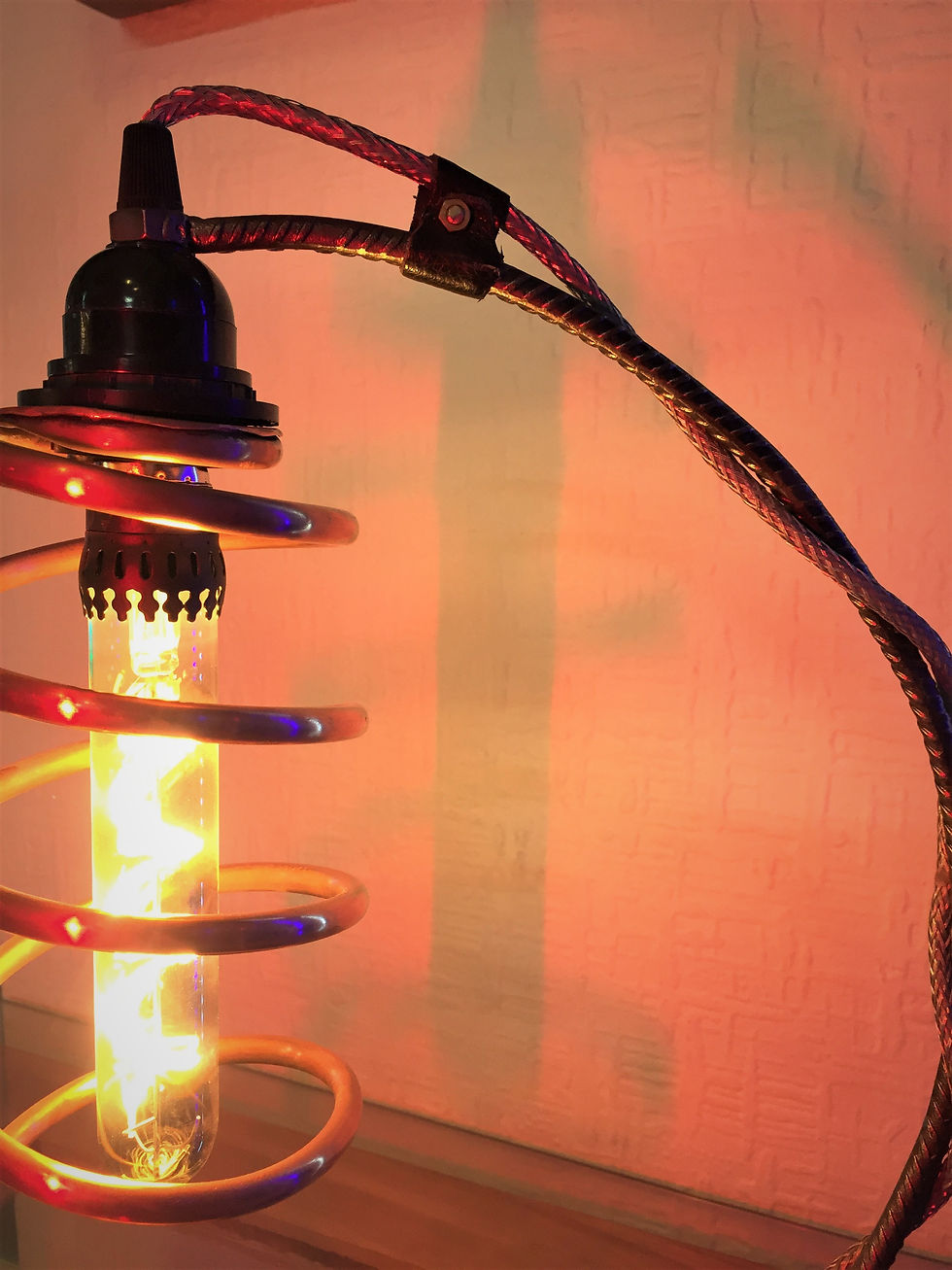 Thumbnail: Spiral Copper and Steel Table Lamp