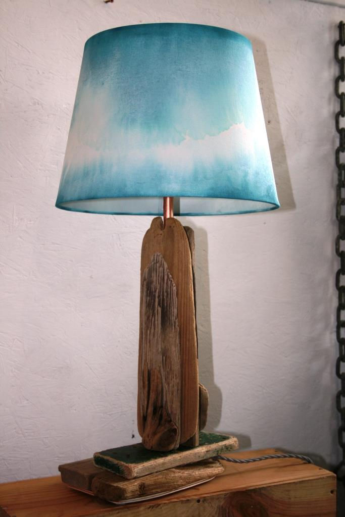 Thumbnail: Driftwood Upright Table Lamp with Hand Dyed Shade