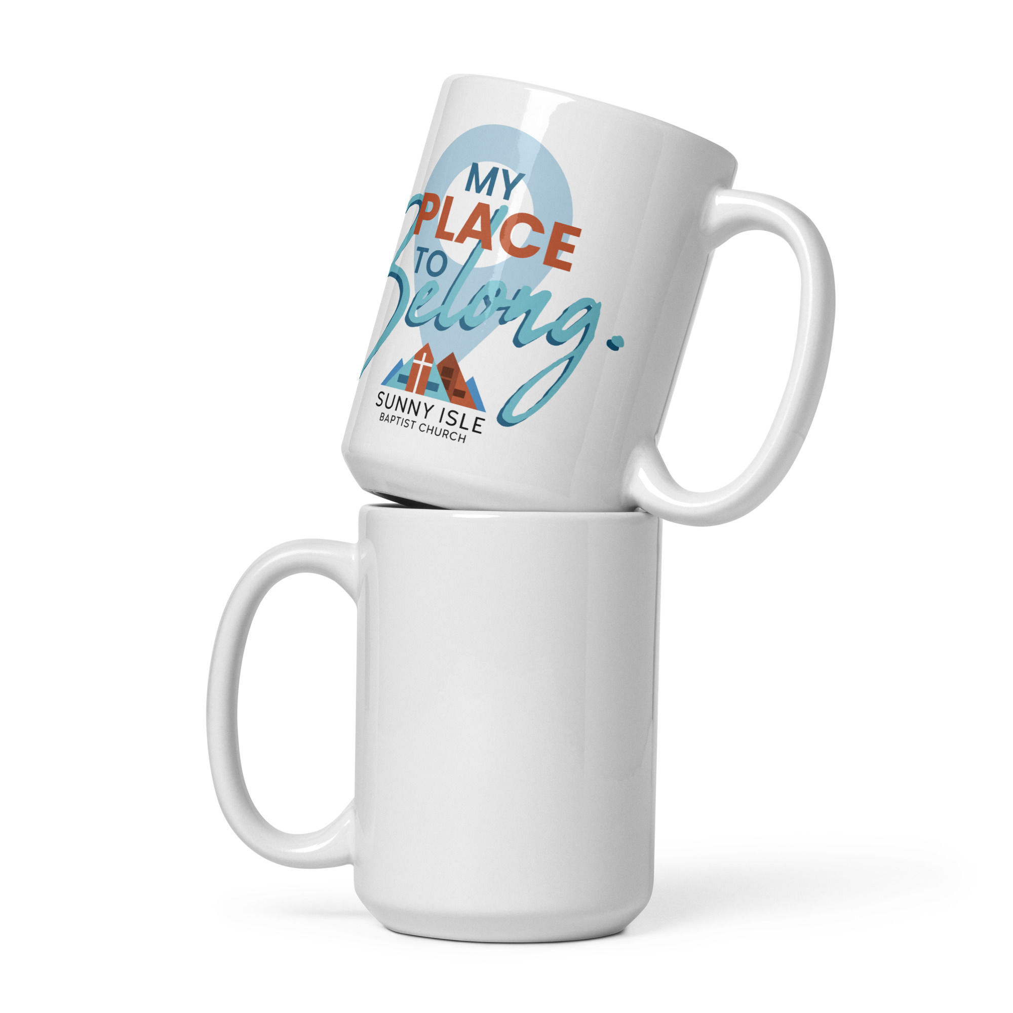 My Place to Belong White glossy mug