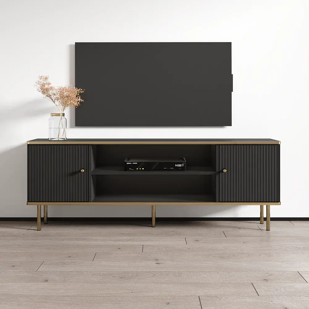 Maison Black And Gold TV Unit Ihana Design