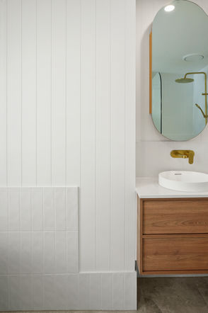 VJ wall panelling in a bespoke Gold Coast bathroom renovation