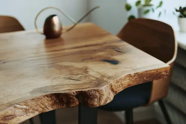 Dark Wooden Rustic Style Dining Table and Chairs