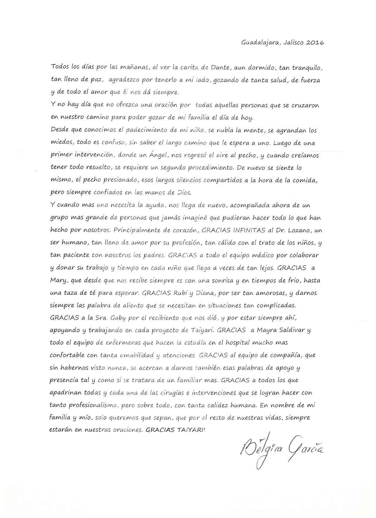 Carta papás de Dante