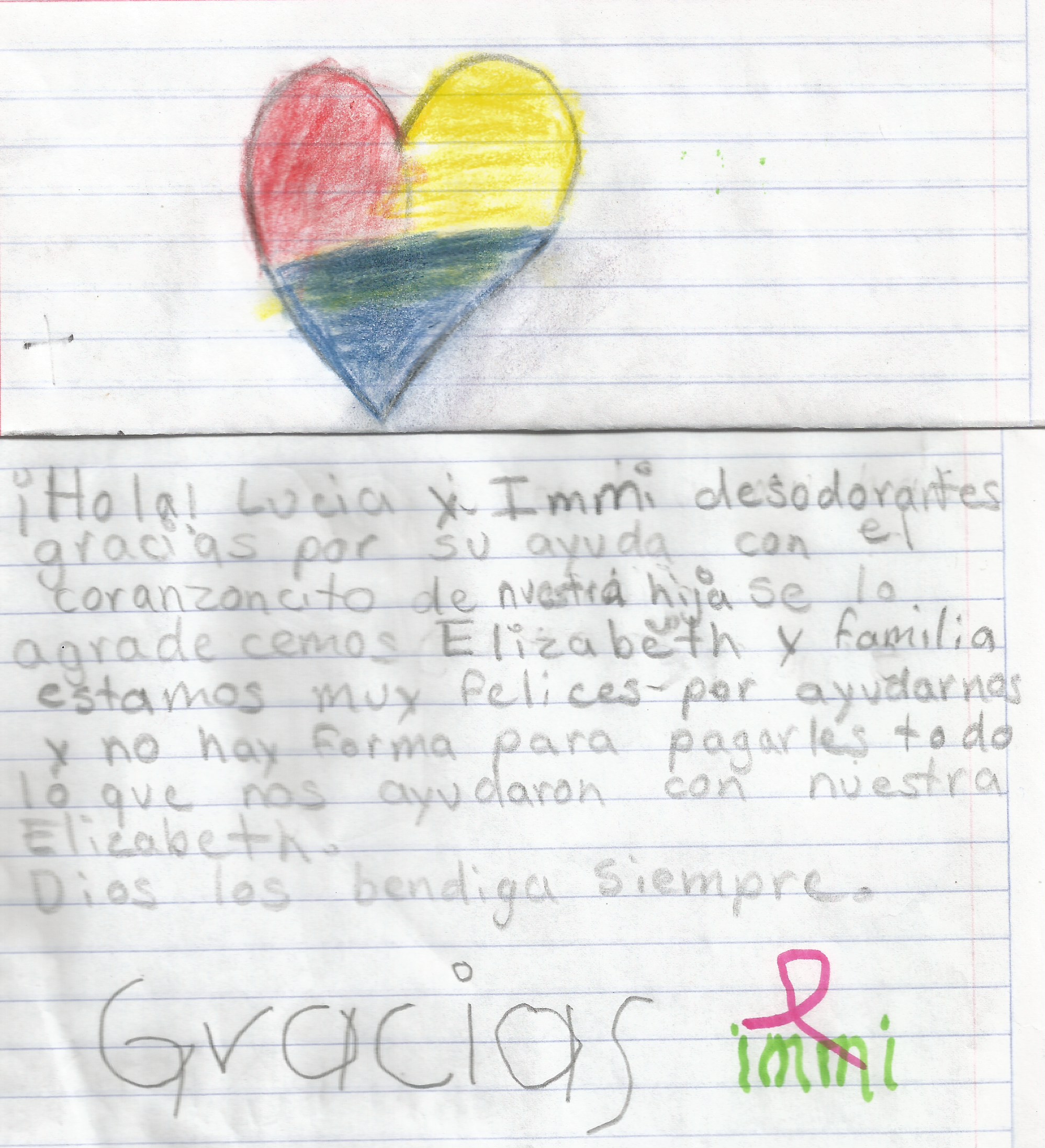 Agradecimiento Elizabeth