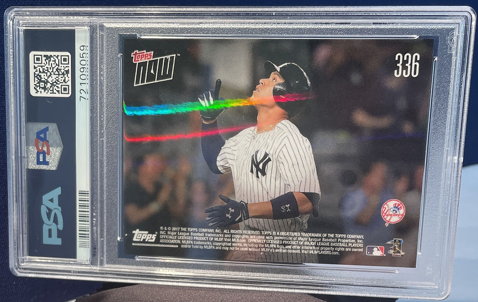 2017 Topps Now DiMaggio HR Record #336  Aaron Judge PSA 10 - Back
