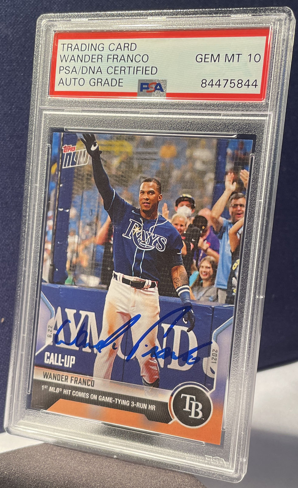 2021 Topps Now Call Up #402 Wander Franco	Autographed PSA/DNA 10 - Front