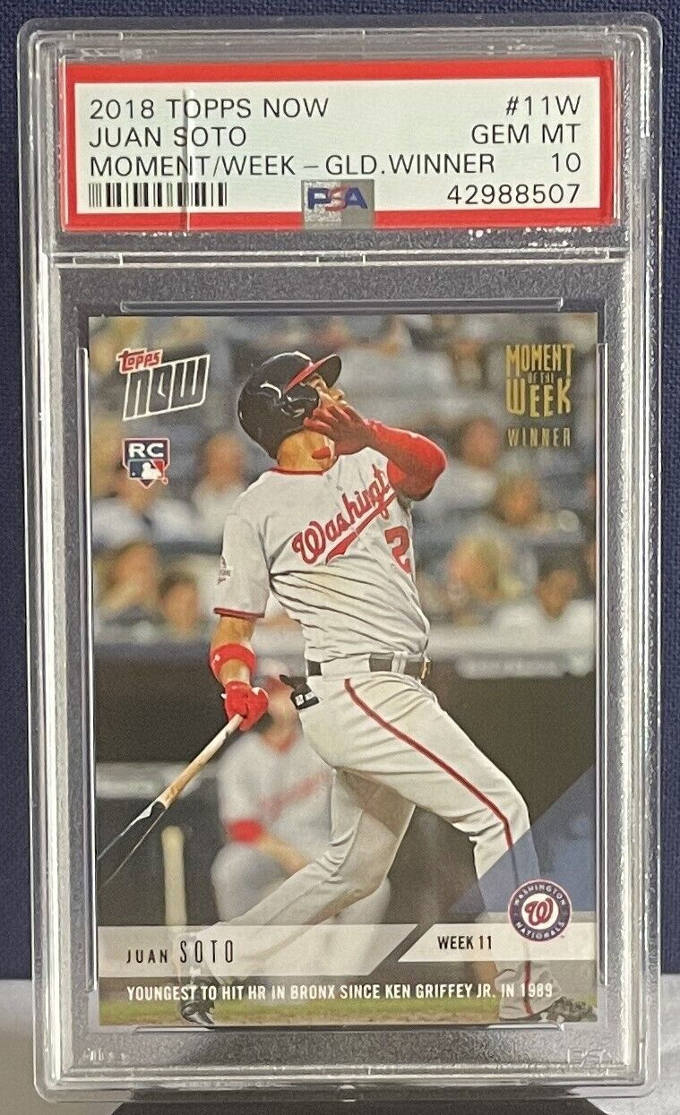2018 Topps Now Moment of the Week Gold #11W  Juan Soto PSA 10 - Front