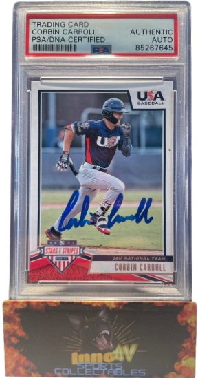 2019 USA Baseball Starts & Stripes Corbin Carroll #31 Autographed PSA/DNA - front