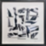 Framed black-and-white abstract collage of layered geometric prints and shadows.
Michael Yurick, Times Square No.15 2025
Mixed Media Collage, 21 × 21 × 2 in