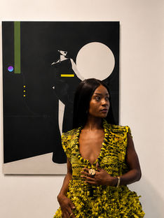EVIE I at Clio art fair 22nd Edition wearing Borinquen Gallo, Fertile Grounds 4, 2025