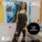 Artist in paint-splattered overalls stands in a studio, surrounded by vibrant artworks. Text: Open Call for 2026 Residencies, Deadline: June 2, 2025.