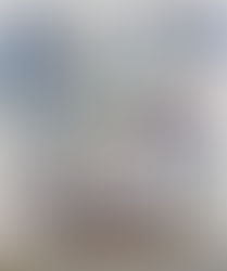 Abstract painting featuring fragmented human forms, architectural elements, and layered textures divided by a central panel