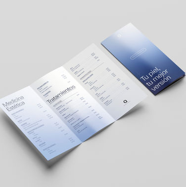 Tríptico informativo con tratamientos, diseño gráfico e identidad visual para Dra. Quetzal.