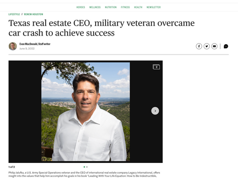 Texas real estate CEO, military veteran overcame car crash to achieve success