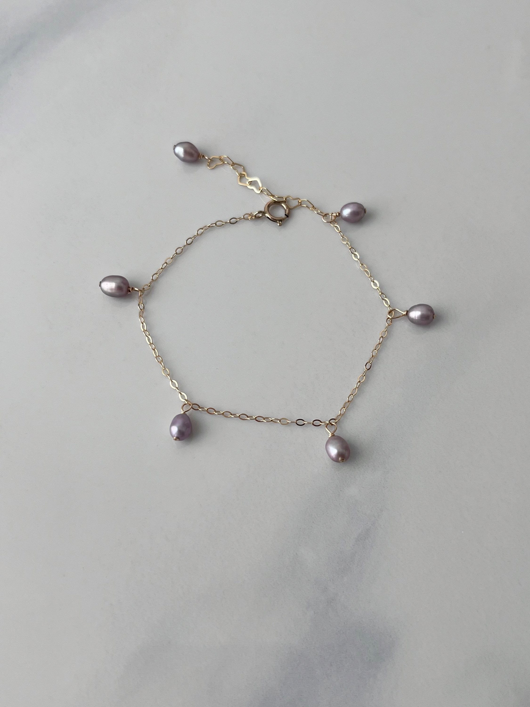Bracelet De Perles D'eau Douce Violettes
