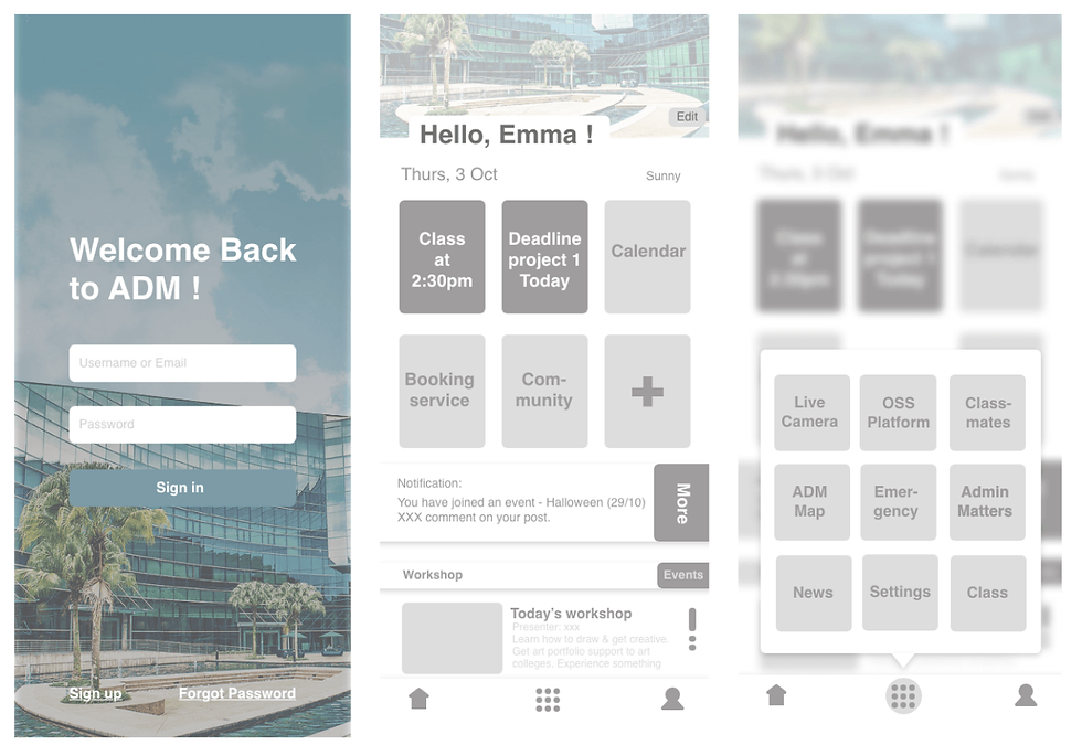 Home Page wireframe