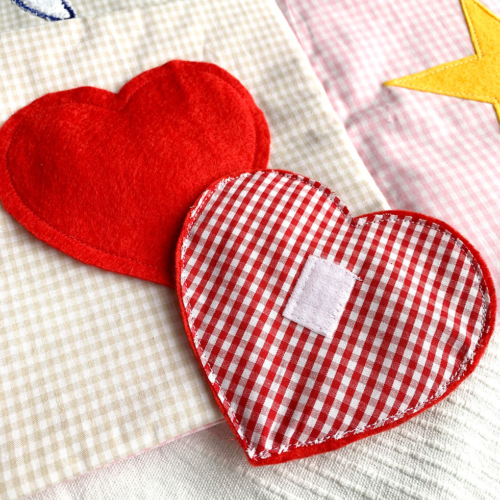 Miniaturbild: Vichy Karo Stoff Babybuch/ Fühlbuch