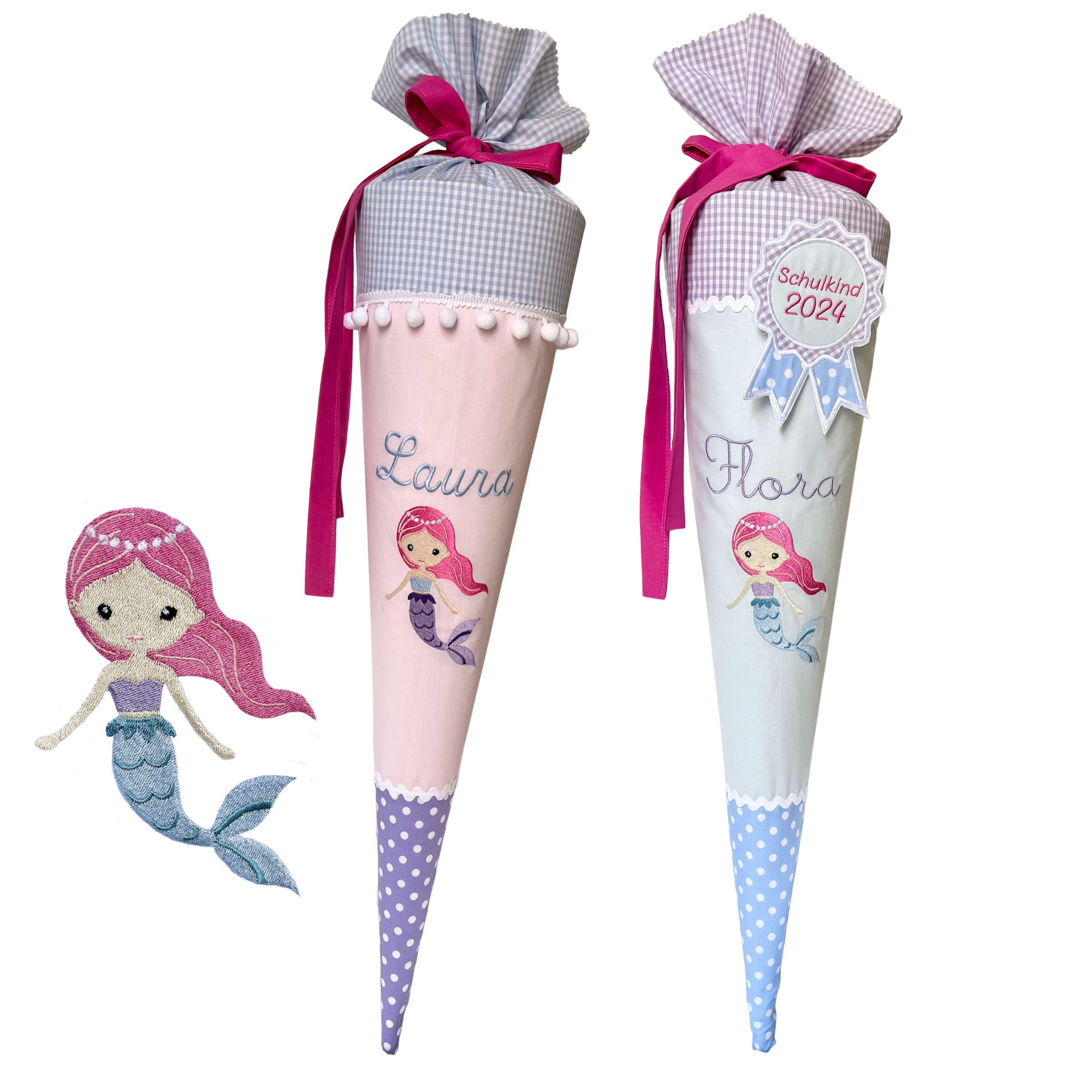 Schultüte "Meerjungfrau" 70cm oder 80cm mit Namen bestickt