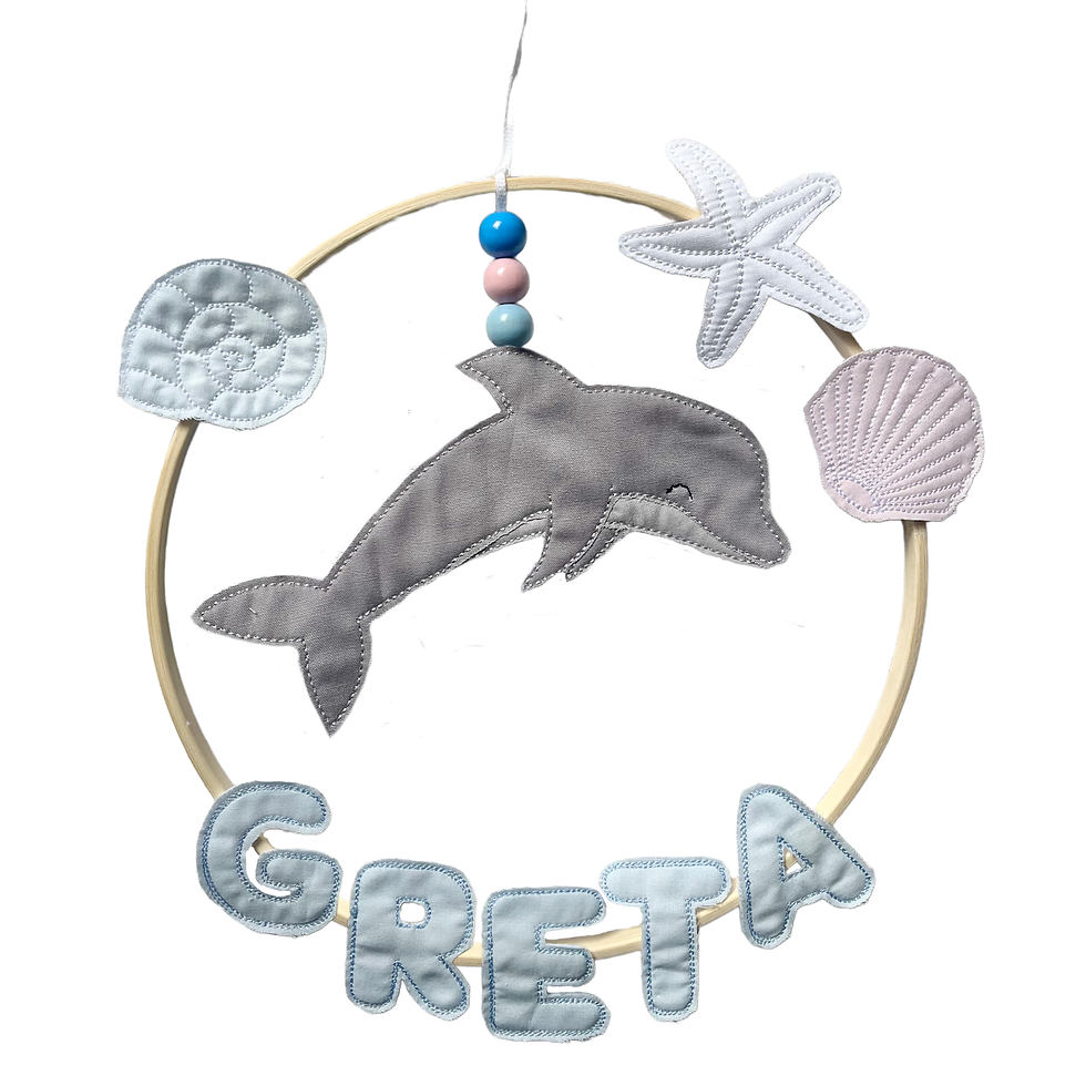 Türkranz/ Türschild/ Namensschild "Delfin" für das Kinderzimmer mit Namen