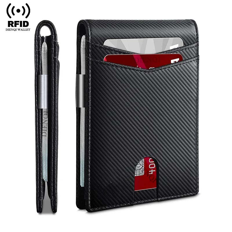 DIENQI Rfid Credit Card Holder Wallets Men Money Bag Purse Slim Thin Wallet for