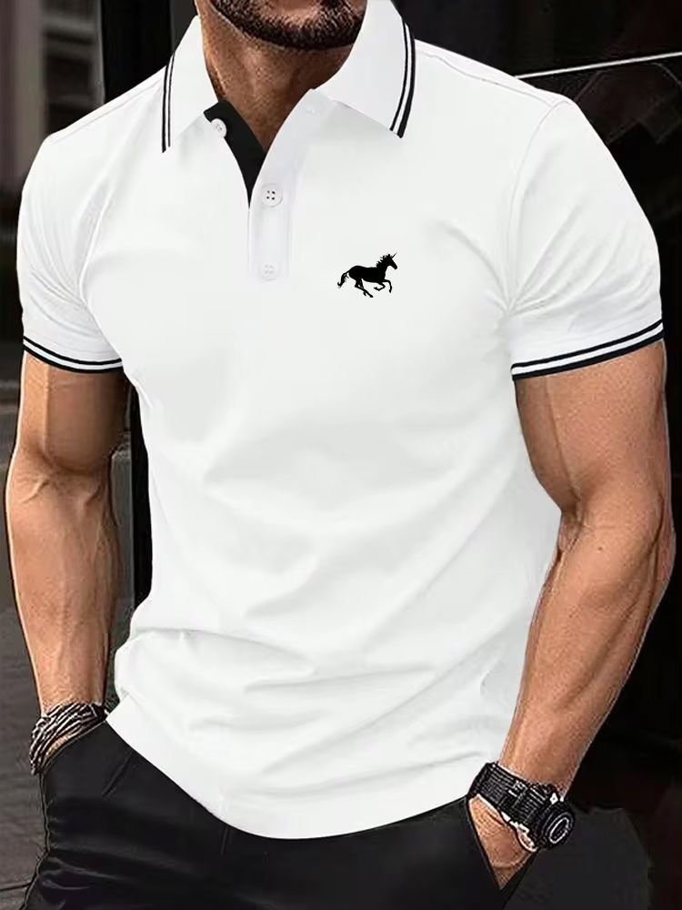 Thumbnail: New Men's T-shirt Classic Short sleeved Polo Shirt Summer Top Casual T-shirt But