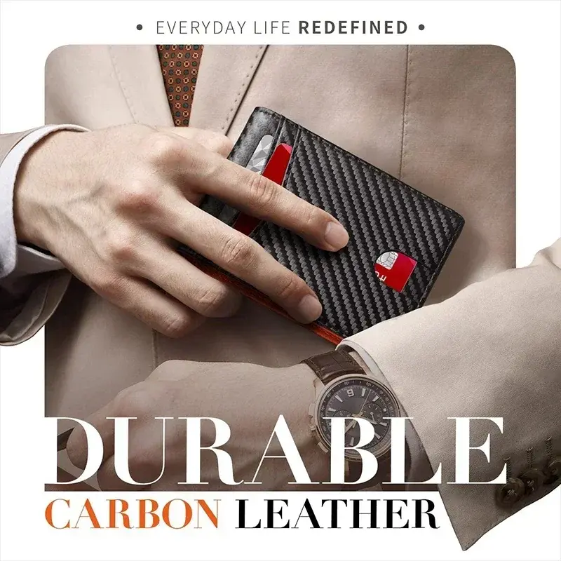 Thumbnail: DIENQI Rfid Credit Card Holder Wallets Men Money Bag Purse Slim Thin Wallet for 
