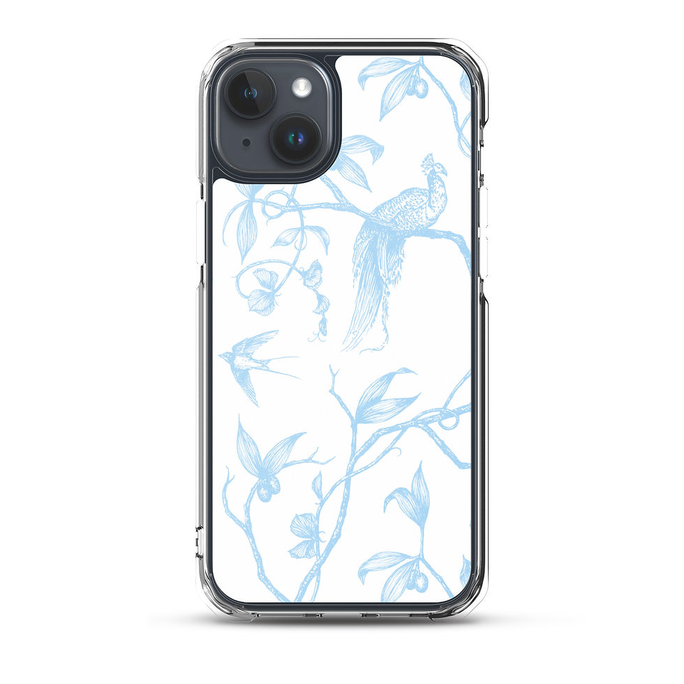 Thumbnail: Chateau de Colombe Peacock Toile Clear Case for iPhone®, blue