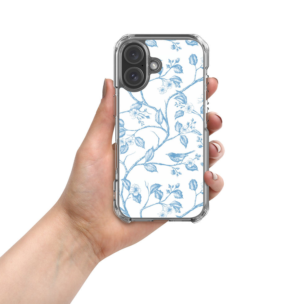 Thumbnail: Chateau de Colombe Warbler Toile Clear Case for iPhone®, blue