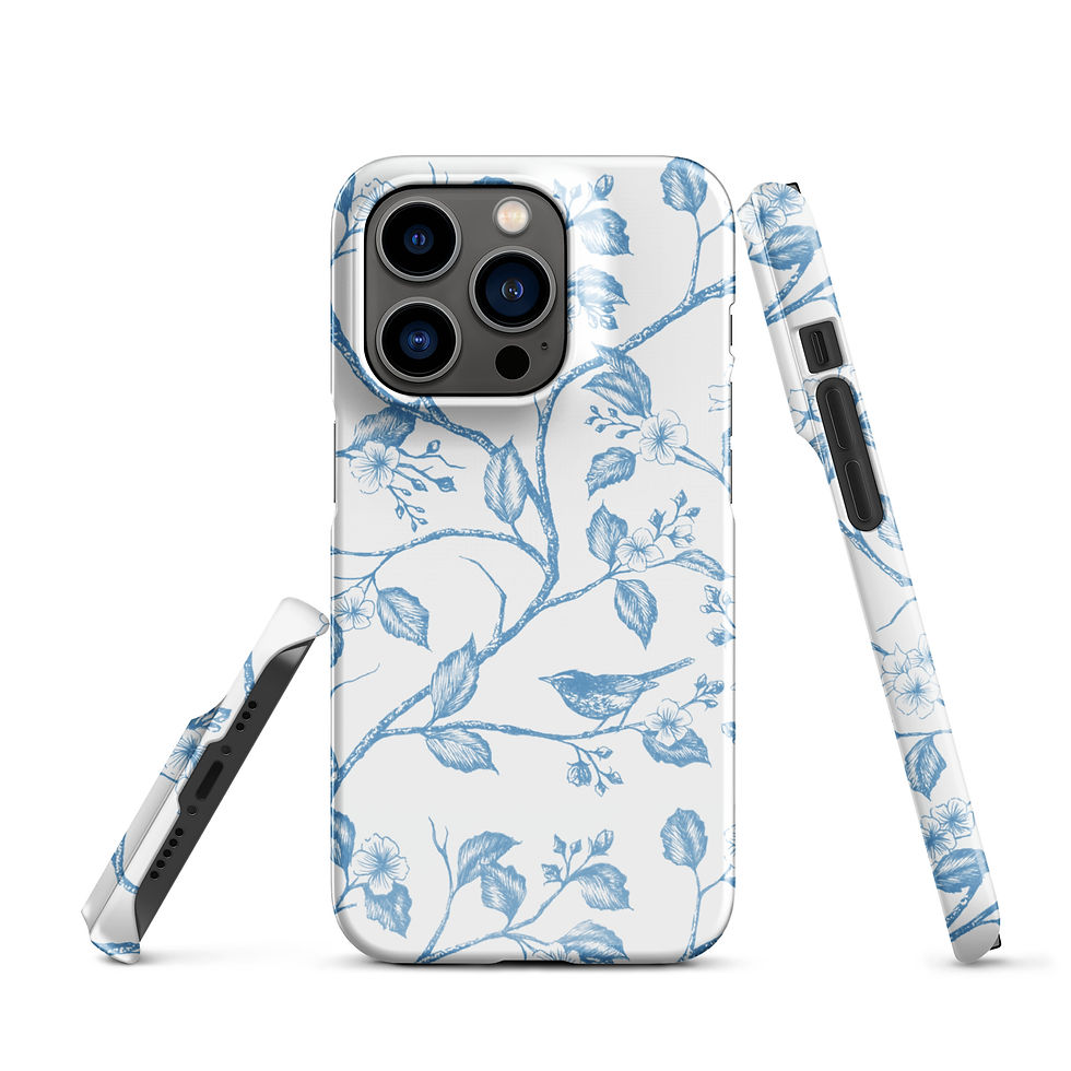 Thumbnail: Chateau de Colombe Warbler Toile Snap case for iPhone®, blue
