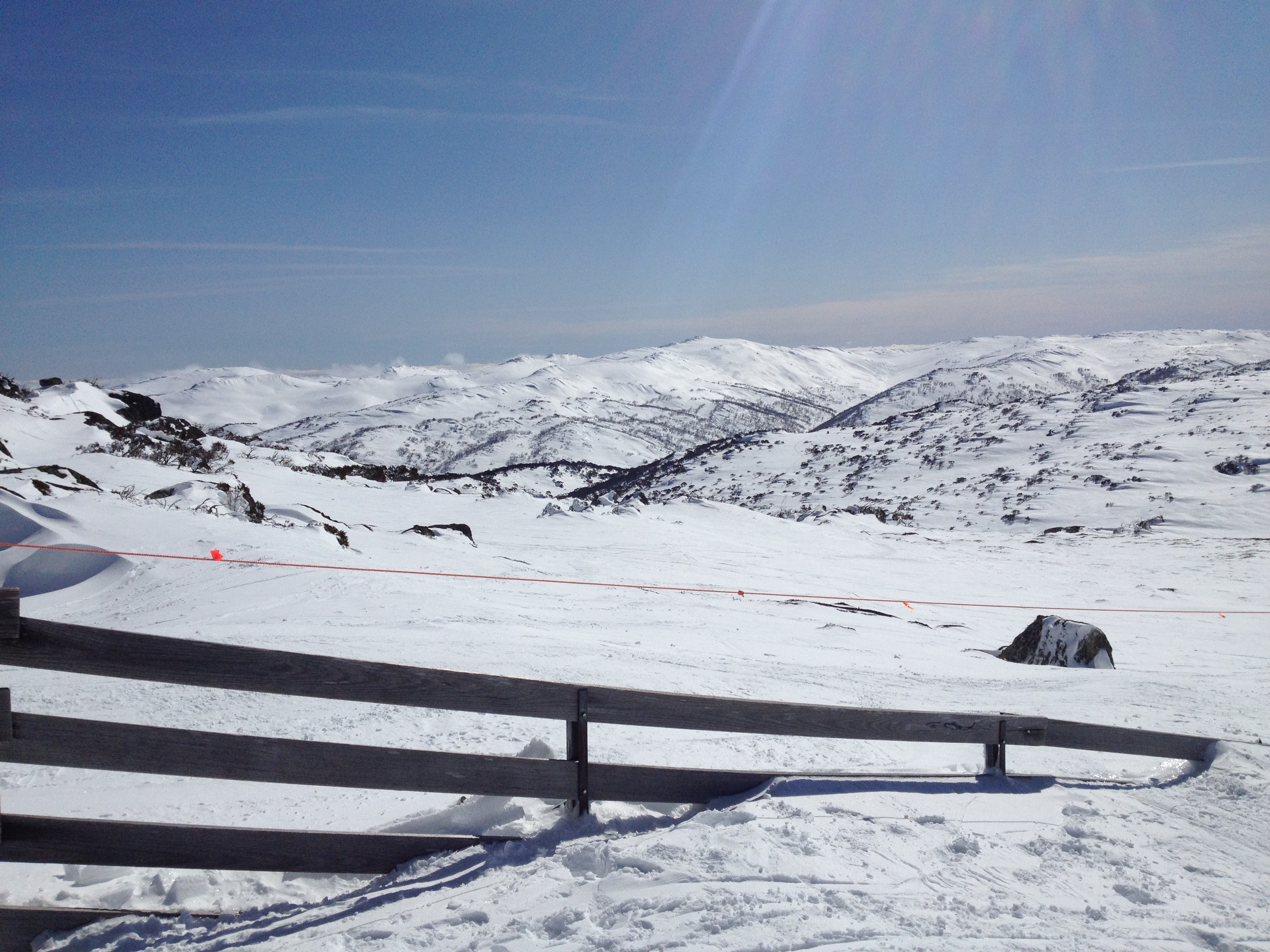 View out to main range