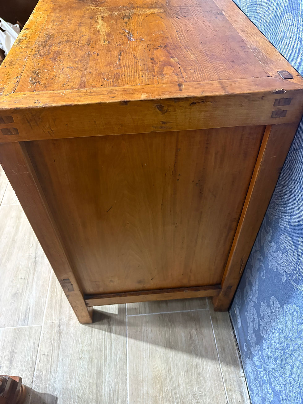 Miniatura: Drewniana szafka z ceramicznymi płytkami, orientalna komoda w bdb stan