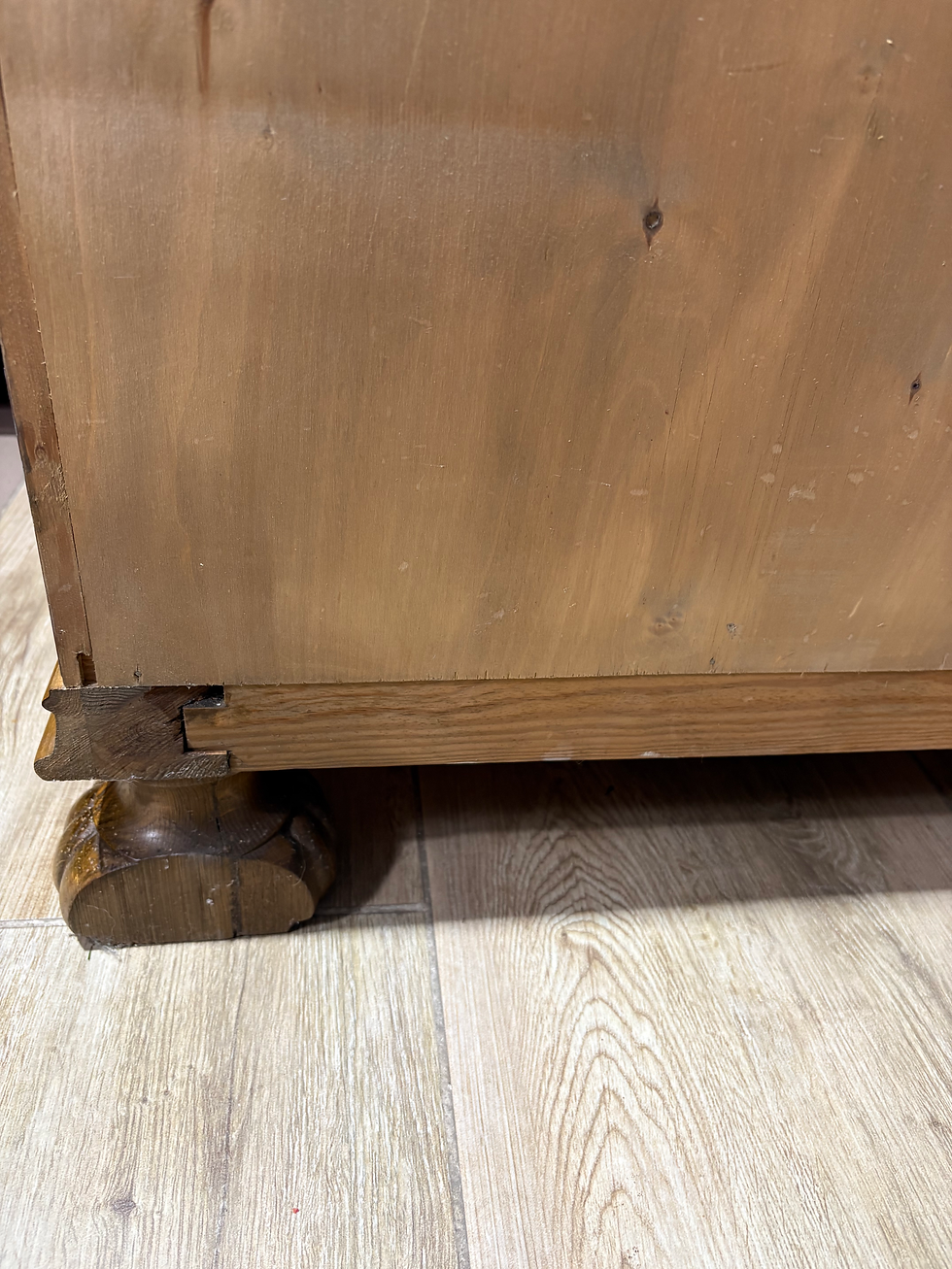 Miniatura: Masywna drewniana komoda dębowa, szafka vintage, pomocnik retro