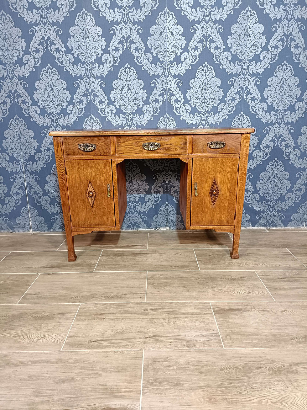 Unikatowe stare drewniane biurko secesyjne antyk