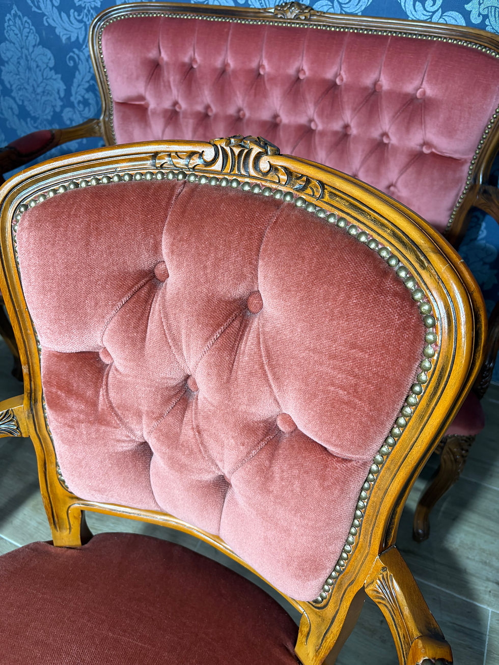 Miniatura: Elegancki zestaw ludwikowski sofa fotele i stolik w bdb stanie, komplet rokoko