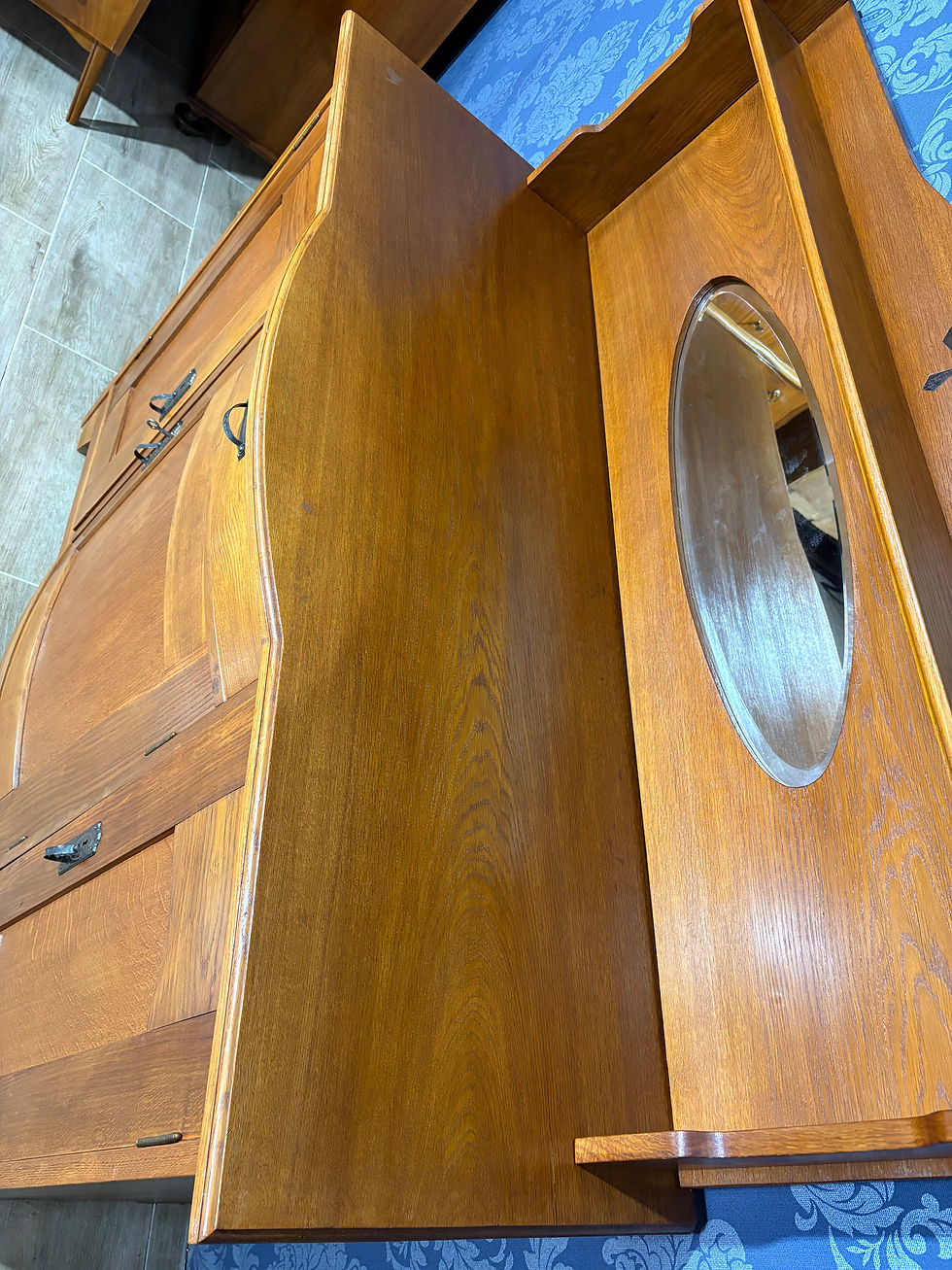 Miniatura: Drewniana komoda secesyjna antyk, kredens secesja w bdb stanie, bufet