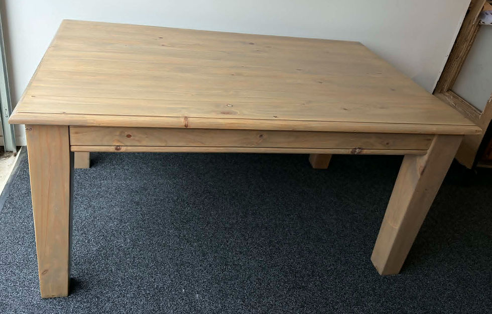 Thumbnail: Refinished Modern Coastal / Farmhouse Pine Dining Table
