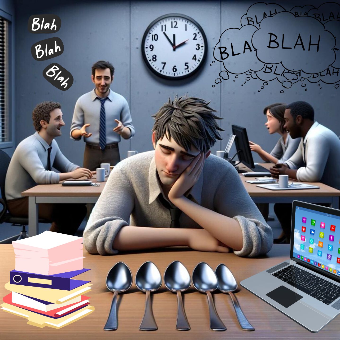 Travail = 5 cuillères