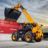 JCB Loadall unloading content into a truck