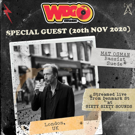 Mat guesting on WDGO Music radio this Friday