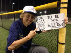 Legend Jeneane Lesko with Aussie Hearts Women's Baseball