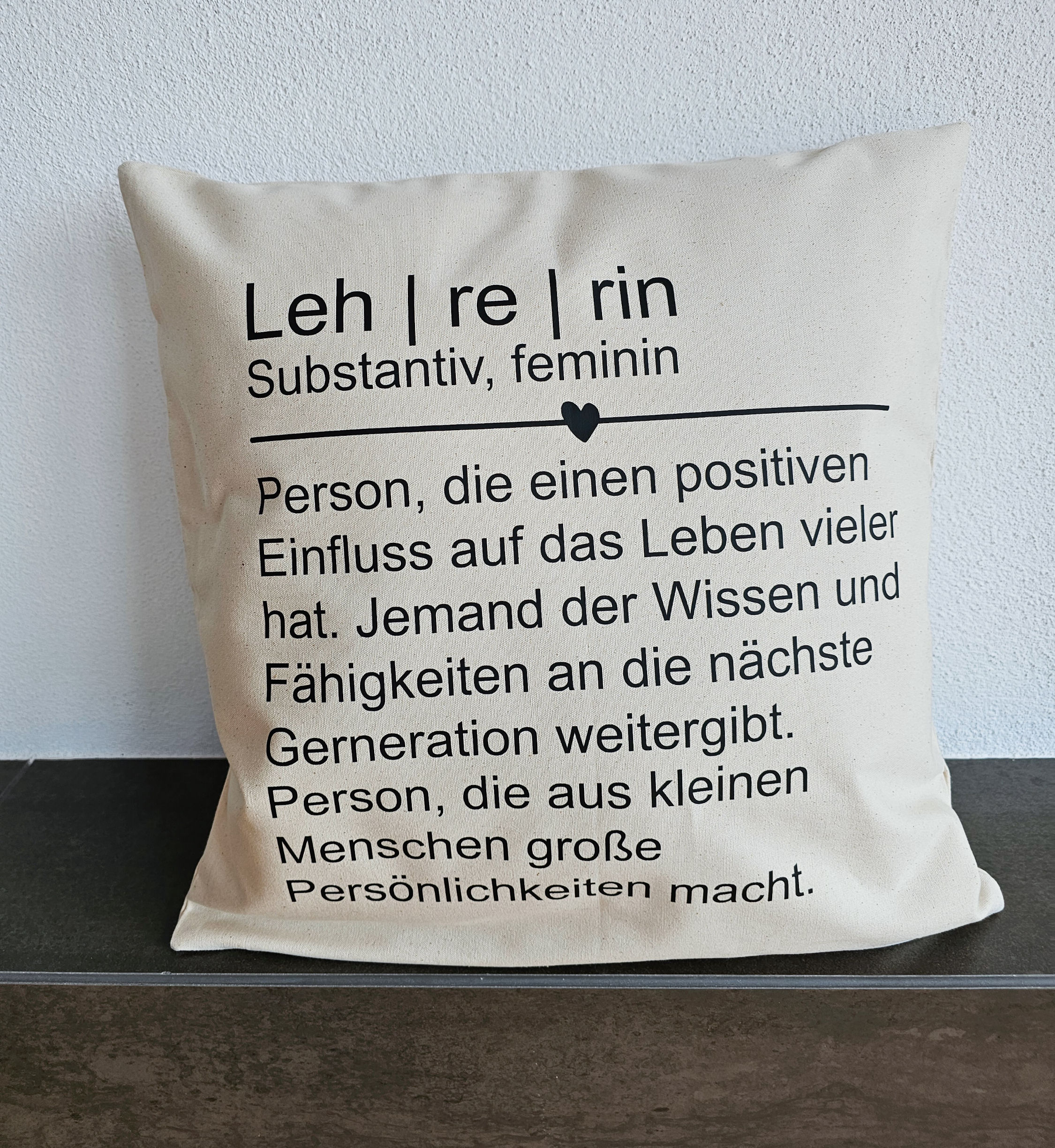 Kissenbezug, Definition Lehrerin, Pädagogengeschenk
